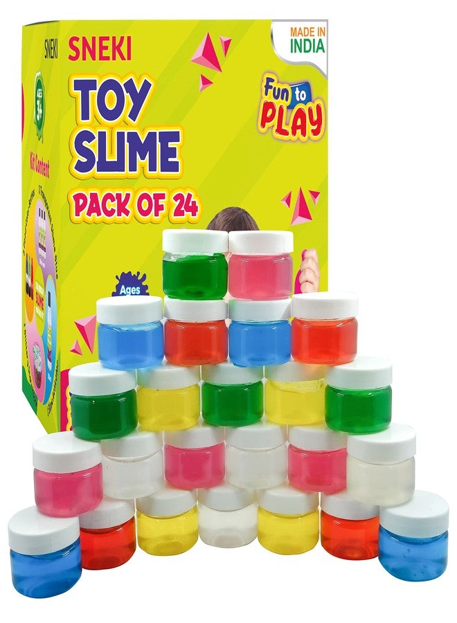SNEKI (Pack of 24) Non Sticky Crystal Clay Kids Slime Putty Toy for Kids Educational Creative DIY Toys Stress Relief Sludge Toy for Boys and Girls (50gram) - Image 1